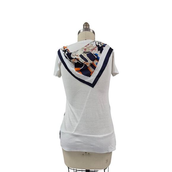 Casga Collection Cotton/Poly Pop Art Italy T-shirt Sz L Detachable Scarf - Picture 4 of 7